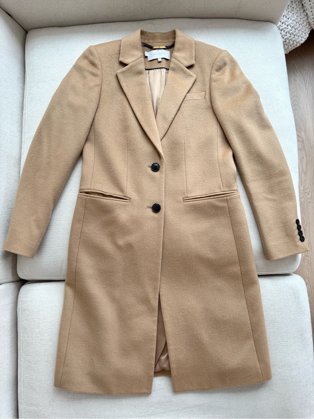Hobbs London Tilda 100% Wool Coat in Camel (US 4/S)